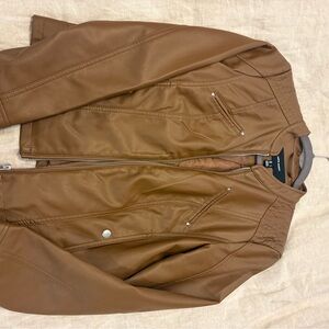 Faux Leather Bomber Jacket